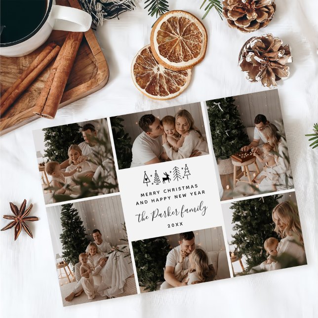 God Jul Familj 6 Foto Collage Julkort (Skapare uppladdad)