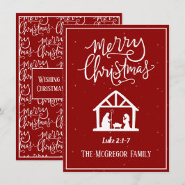 God jul Familj eller Business Namn Ntivity Anteckningskort