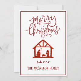 God jul Familj eller Business Namn Ntivity Julkort