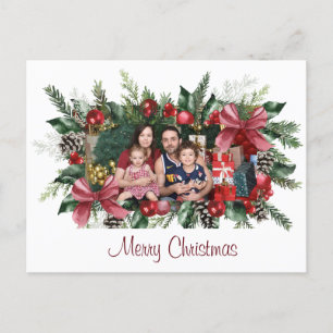 God Jul Familj Jul Tomte Foto Meddelande Vykort