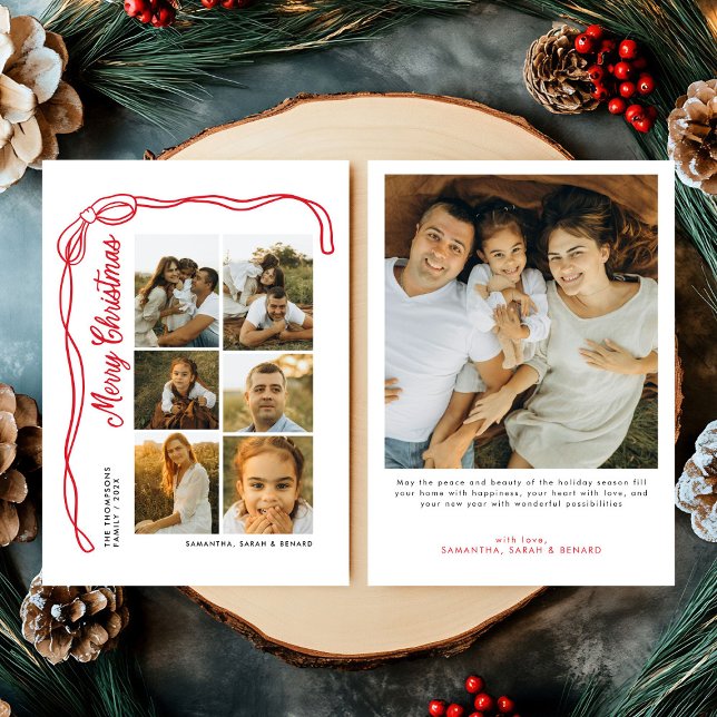 God jul familj med båge 7 bilder julkort (Skapare uppladdad)