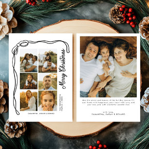God jul familj med sju bilder julkort