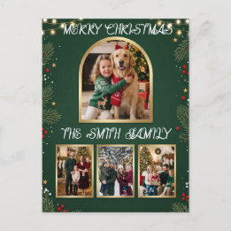 God Jul Familjefoto Collage Högtid Vykort