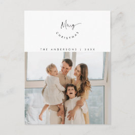 God jul, Familjefoto, Contemporary-skript Vykort