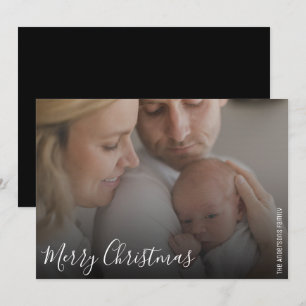 God Jul Familjefoto Enkel Julkort