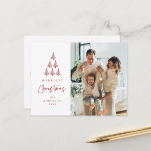 God jul, familjefoto för Julafton Träd Vykort