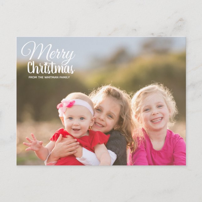 God Jul Familjefoto Helg Vykort (Framsida)