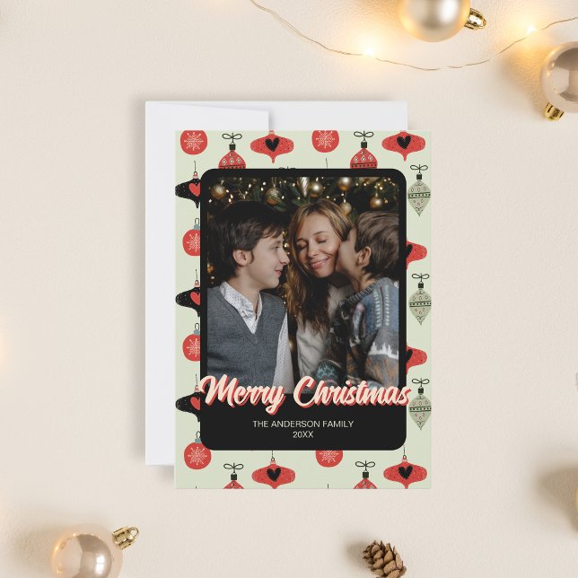 God Jul Familjefoto Julkort (Merry Christmas Family Photo Holiday Card)