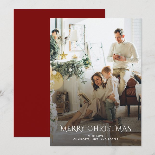 God Jul Familjefoto Julkort (Fram/baksida)