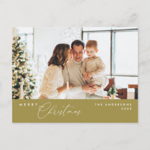 God jul familjefoto, Klassiskt guld Vykort