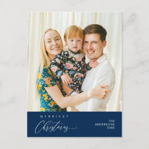 God jul familjefoto Lycka hälsning Vykort