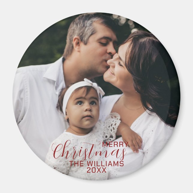 God Jul Familjefoto Magnet (Framsidan)