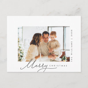 God Jul, Familjefoto, Minimalistisk skrift Vykort