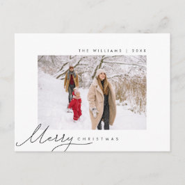 God Jul, Familjefoto, Minimalistisk Skrift Vykort