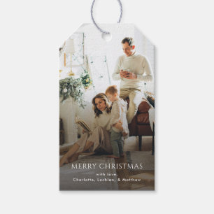 God Jul Familjefoto Presentetikett