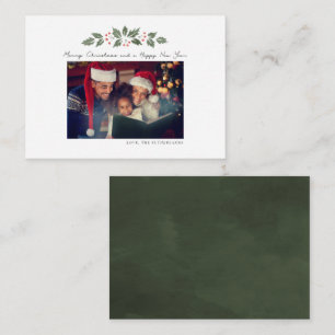 God Jul Familjefoto Rustik Julhögtid Anteckningskort