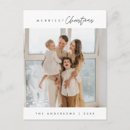 God jul, familjefoto, Season Hälsning Vykort