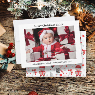 God Jul Familjefoto Tomte Julkort
