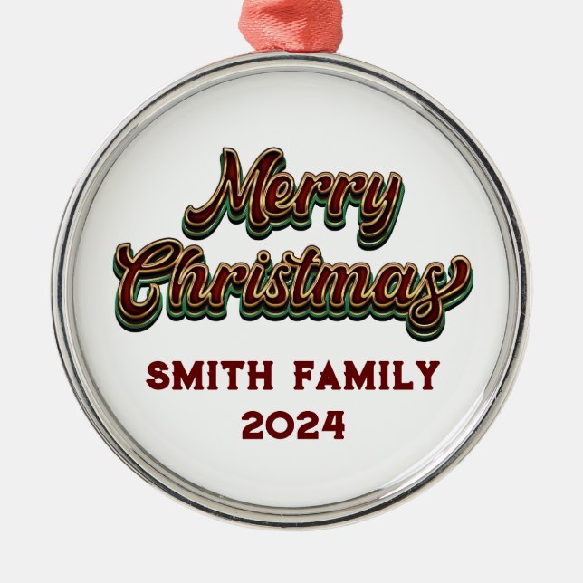 God jul - Familjematchning Julgransprydnad Metall (Framsidan)