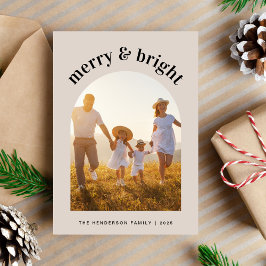 God jul-familjen Arched Photo Ram Julkort