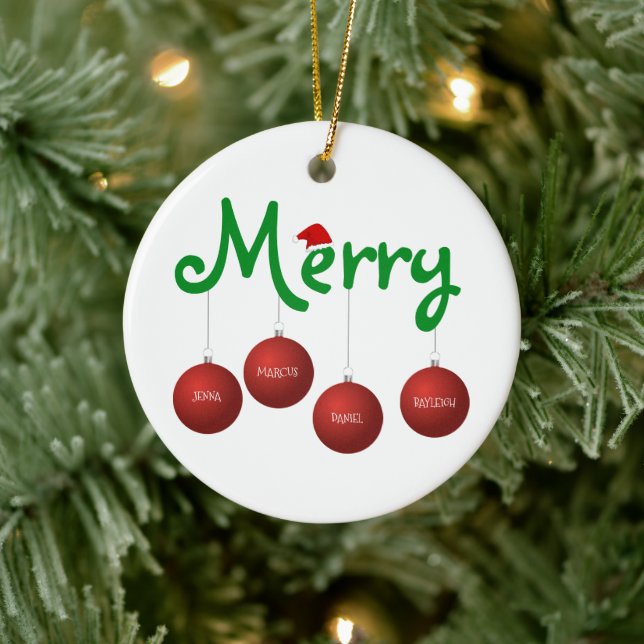 God jul-familjen med fyra Anpassningsbar Julgransprydnad Keramik (Träd)