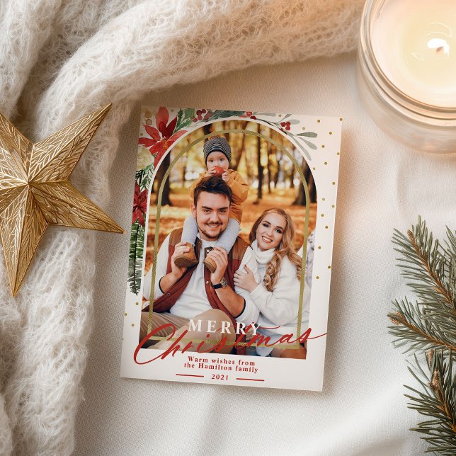 God jul-familjens fotopatchjullkort helg vykort (Skapare uppladdad)