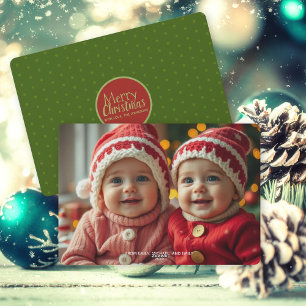 God jul-familjens fotoplatta Helgdag Julkort