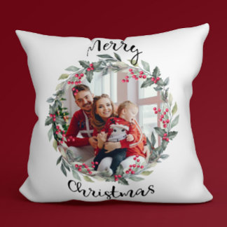 God jul-familjfoto kudde