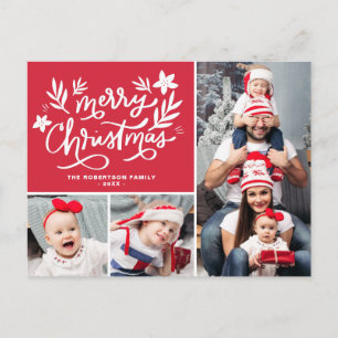 god jul familjs fotokollage helgdag vykort