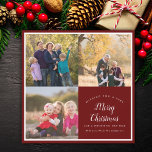 God jul Family 3 Photo Collage Festive Julkort<br><div class="desc">God jul Family 3-fotokollage Festive Helgdag Card</div>