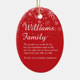 God jul Family Definition Snöflingor Julgransprydnad Keramik