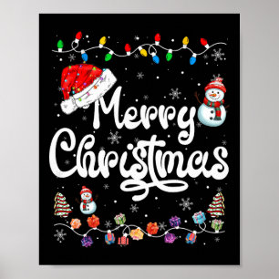 God jul Family Matching Julafton Santa Hat Xma Poster