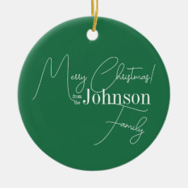 God jul Family Namn Grönt Julgransprydnad Keramik