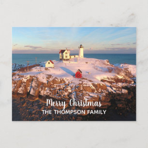 God jul Family Namn Nubble Lighthouse Vykort