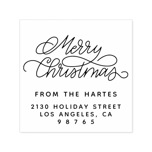 God jul Family Namn Returadress Self-in Självfärgande Stämpel (Design)