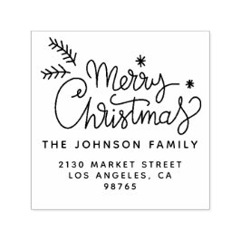 God jul Family Namn Returadress Självfärgande Stämpel