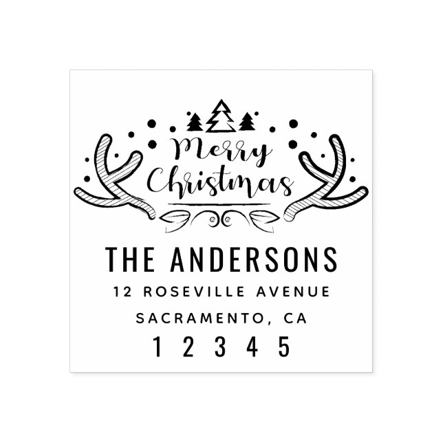 God jul Family Namn Returadress Stämpel (Tryck)