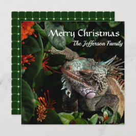 God jul Family Pet Iguana Anpassningsbar Card