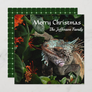 God jul Family Pet Iguana Anpassningsbar Card