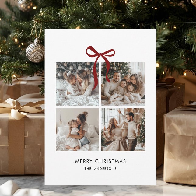 God jul Family Photo Collage Gift Julkort (Skapare uppladdad)
