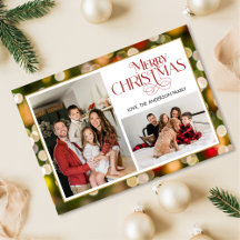 God jul Family Photo Collage Helgdag Card