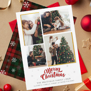 God jul Family Photo Collage Play Julkort