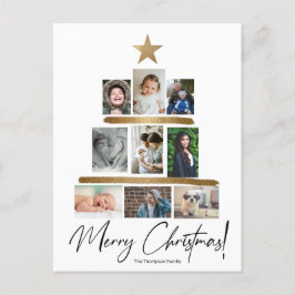God jul Family Photo Collage Träd Helgdag Helg Vykort