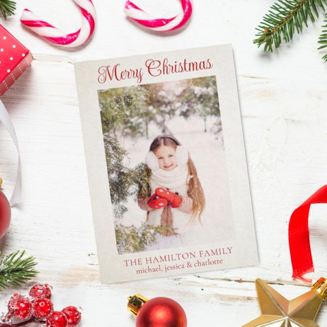 God jul Family Photo Helgdag Card Tack Kort (Skapare uppladdad)