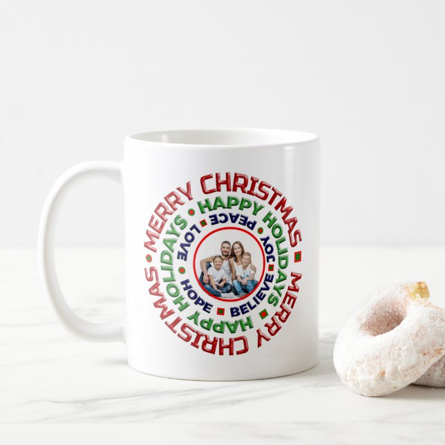 God jul Family Photo Helgdagars Anpassa Kaffemugg (Med munk)
