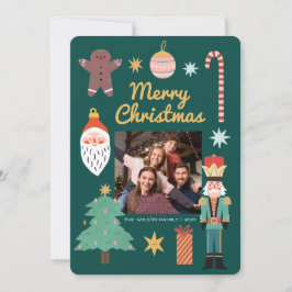 God jul Family Photo Inbjudningar