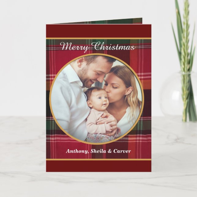 God jul Family Photo Lycklig Helgkort (Framsida)