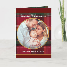 God jul Family Photo Lycklig Helgkort