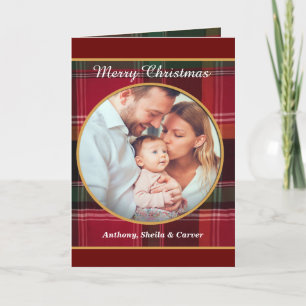 God jul Family Photo Lycklig Helgkort