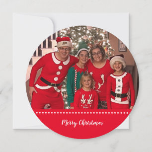 god jul Family Photo Personlig Round Julkort